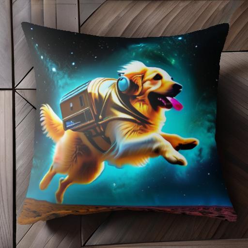 宇宙 ゴールデンレトリバー ヘッドホン アドベンチャー ファンタジー クッションカバー 45×45cm アニマル柄 おしゃれ 可愛い クッション本体付き 正方形 宇宙 ゴールデンレトリバー ヘッドホン アドベンチャー ファンタジー クッションカバー 45×45cm アニマル柄 おしゃれ 可愛い クッション本体付き 正方形