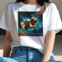 Tシャツ レディース 犬ファン 半袖 春夏 プリント カジュアル かわいい 人間用 フィットネス 宇宙 ゴールデンレトリバー ヘッドホン アドベンチャー ファンタジー