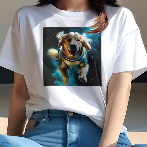Tシャツ レディース 犬ファン 半袖 春夏 プリント カジュアル かわいい 人間用 フィットネス 宇宙 ゴールデンレトリバー スペース 宇宙服 スター Tシャツ レディース 犬ファン 半袖 春夏 プリント カジュアル かわいい 人間用 フィットネス 宇宙 ゴールデンレトリバー スペース 宇宙服 スター
