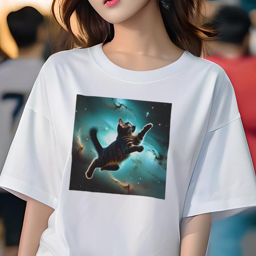 Tシャツ レディース 犬ファン 半袖 春夏 プリント カジュアル かわいい 人間用 フィットネス 宇宙 猫 ..