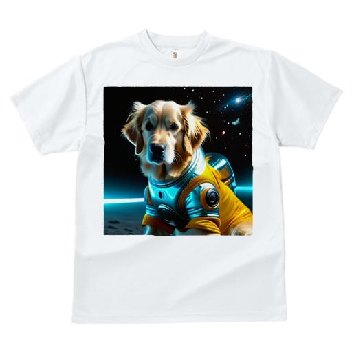 Tシャツ レディース 犬ファン 半袖 春夏 プリント カジュアル かわいい 人間用 フィットネス 宇宙 ゴールデンレトリバー スペーススーツ 犬 サイエンスファンタジー