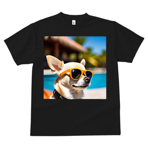 Tシャツ レディース 犬ファン 半袖 春夏 プリント カジュアル かわいい 人間用 フィットネス サングラス チワワ プール 南国 リゾート