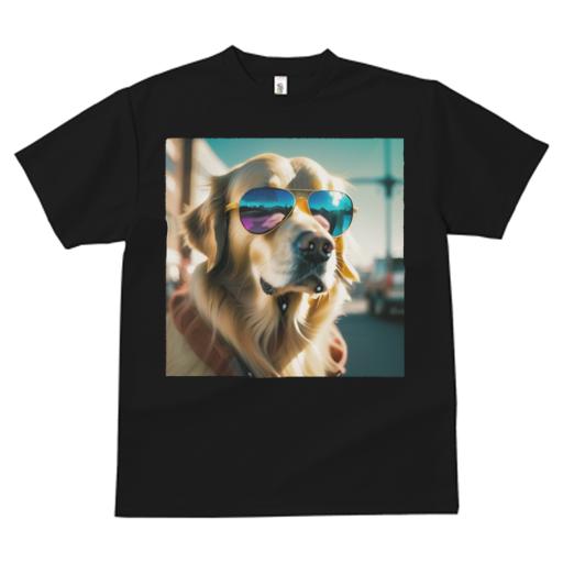 Tシャツ メンズ キッズ 犬ファン 半袖 春夏 プリント カジュアル かわいい 人間用 フィットネス サングラス ゴールデンレトリバー