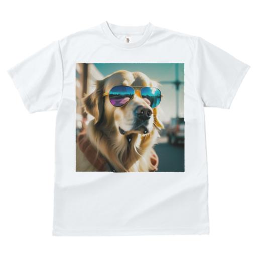 Tシャツ メンズ キッズ 犬ファン 半袖 春夏 プリント カジュアル かわいい 人間用 フィットネス サングラス ゴールデンレトリバー