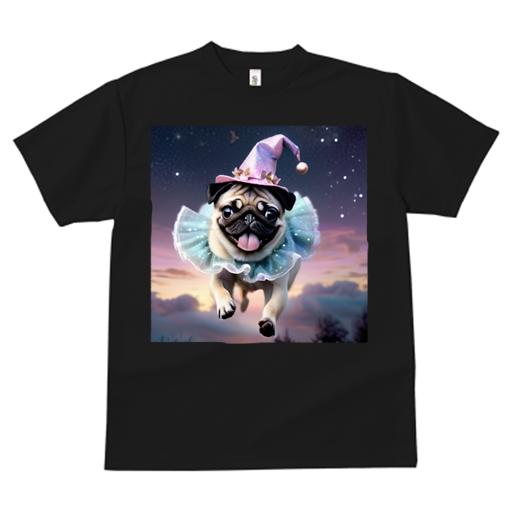 楽天フロントップ楽天市場店Tシャツ メンズ キッズ 犬ファン 半袖 春夏 プリント カジュアル かわいい 人間用 フィットネス 帽子 パグ 星 キラキラ フリル