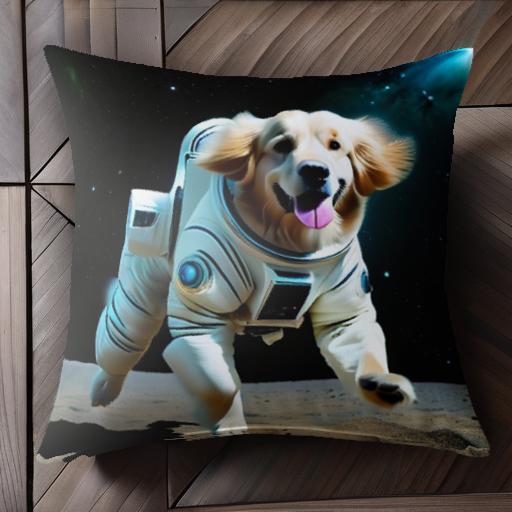 宇宙 ゴールデンレトリバー 宇宙服 月面 クッションカバー 45×45cm アニマル柄 おしゃれ 可愛い クッション本体付き 正方形 宇宙 ゴールデンレトリバー 宇宙服 月面 クッションカバー 45×45cm アニマル柄 おしゃれ 可愛い クッション本体付き 正方形