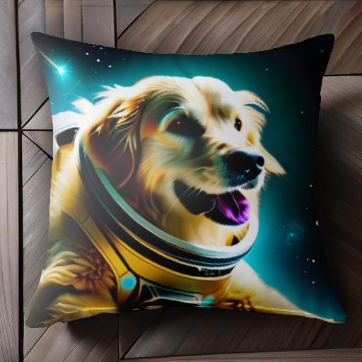 宇宙 ゴールデンレトリバー 宇宙服 星 クッションカバー 45×45cm アニマル柄 おしゃれ 可愛い クッション本体付き 正方形 宇宙 ゴールデンレトリバー 宇宙服 星 クッションカバー 45×45cm アニマル柄 おしゃれ 可愛い クッション本体付き 正方形
