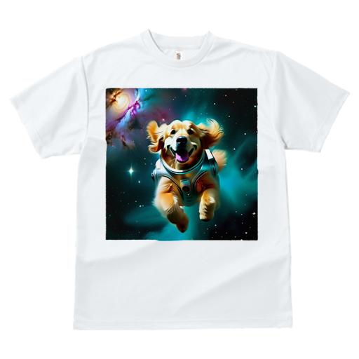 Tシャツ レディース 犬ファン 半袖 春夏 プリント カジュアル かわいい 人間用 フィットネス 宇宙 ゴールデンレトリバー スペース 星 銀河