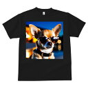 Tシャツ メンズ キッズ 犬ファン 半袖 春夏 プリント カジュアル かわいい 人間用 フィットネス サングラス チワワ 首輪