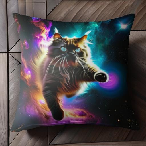 宇宙 星雲 スペース クッションカバー 45×45cm アニマル柄 おしゃれ 可愛い クッション本体付き 正方形