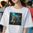 Tシャツ レディース 犬ファン 半袖 春夏 プリント カジュアル かわいい 人間用 フィットネス 宇宙 星