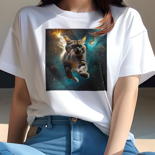 Tシャツ レディース 犬ファン 半袖 春夏 プリント カジュアル かわいい 人間用 フィットネス 宇宙 星雲