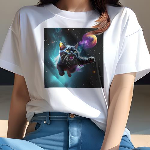 Tシャツ レディース 犬ファン 半袖 春夏 プリント カジュアル かわいい 人間用 フィットネス 宇宙 星 ..