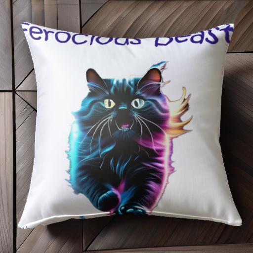 猫 ネオンカラー アート クッションカバー 45×45cm アニマル柄 おしゃれ 可愛い クッション本体付き 正..