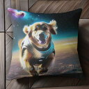 宇宙 ゴールデンレトリバー 星 クッションカバー 45×45cm アニマル柄 おしゃれ 可愛い クッション本体付き 正方形