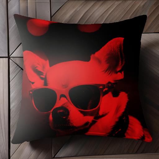 サングラス チワワ クッションカバー 45×45cm アニマル柄 おしゃれ 可愛い クッション本体付き 正方形