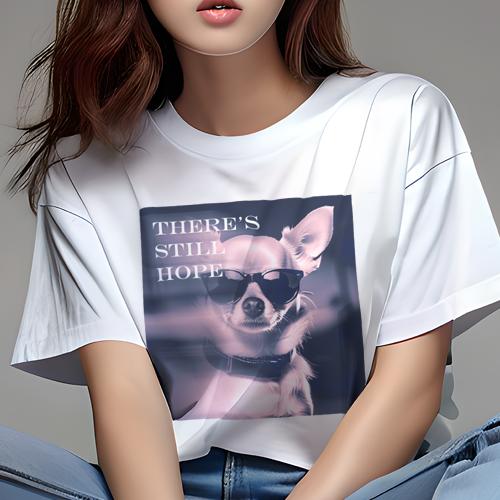 Tシャツ レディース 犬ファン 半袖 春夏 プリント カジュアル かわいい 人間用 フィットネス サングラス チワワ