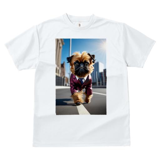 Tシャツ レディース 犬ファン 半袖 春夏 プリント カジュアル かわいい 人間用 フィットネス スーツ ブリュッセルグリフォン ネクタイ 街