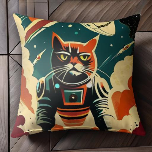 宇宙 スペース ロケット 宇宙服 クッションカバー 45×45cm アニマル柄 おしゃれ 可愛い クッション本体付き 正方形