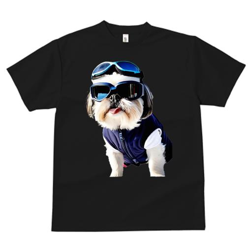 Tシャツ レディース 犬ファン 半袖 春夏 プリント カジュアル かわいい 人間用 フィットネス サングラス シーズー ドッグウェア 犬用ゴーグル