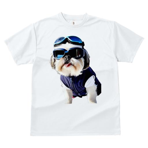 Tシャツ レディース 犬ファン 半袖 春夏 プリント カジュアル かわいい 人間用 フィットネス サングラス シーズー ドッグウェア 犬用ゴーグル