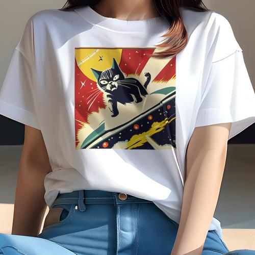 Tシャツ レディース 犬ファン 半袖 春夏 プリント カジュアル かわいい 人間用 フィットネス 宇宙 スペース レトロ ポップアート 猫