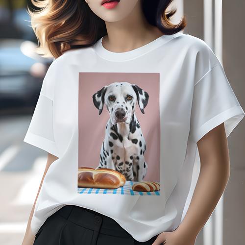 Tシャツ レディース 犬ファン 半袖 春夏 プリント カジュアル かわいい 人間用 フィットネス パン ダル..