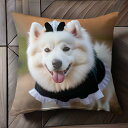 コスチューム アメリカンエスキモードッグ クッションカバー 45×45cm アニマル柄 おしゃれ 可愛い クッション本体付き 正方形