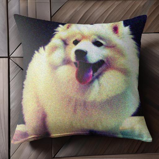サモエド クッションカバー 45×45cm アニマル柄 おしゃれ 可愛い クッション本体付き 正方形