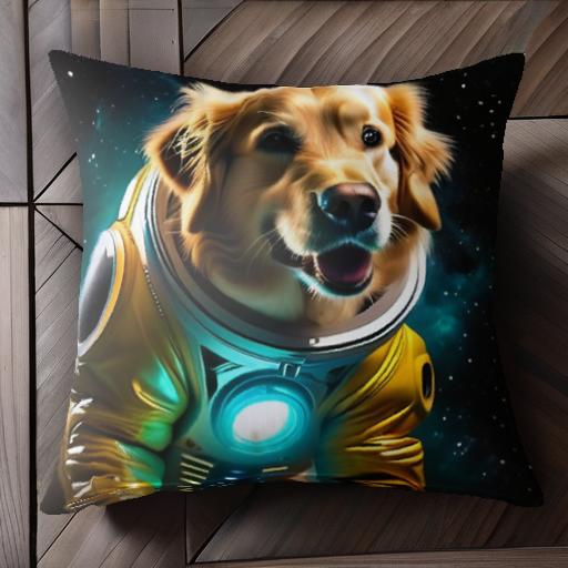 宇宙 ゴールデンレトリバー 宇宙服 クッションカバー 45×45cm アニマル柄 おしゃれ 可愛い クッション..