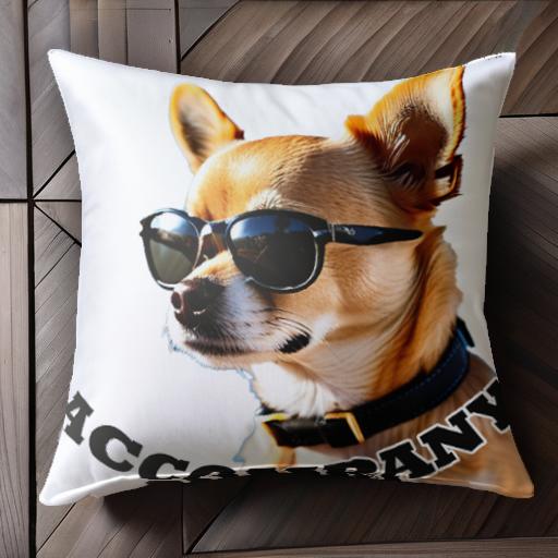 サングラス チワワ クッションカバー 45×45cm アニマル柄 おしゃれ 可愛い クッション本体付き 正方形