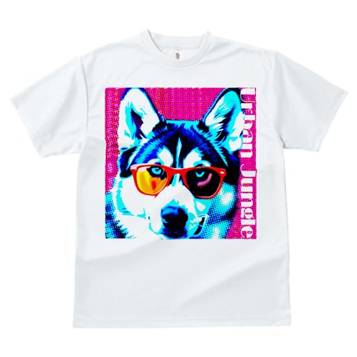 Tシャツ レディース 犬ファン 半袖 春夏 プリント カジュアル かわいい 人間用 フィットネス サングラス シベリアンハスキー