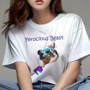 Tシャツ レディース 犬ファン 半袖 春夏 プリント カジュアル かわいい 人間用 フィットネス サングラス ハスキー スペース(4)