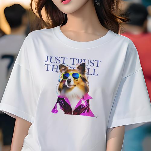 Tシャツ レディース 犬ファン 半袖 春夏 プリント カジュアル かわいい 人間用 フィットネス サングラス シェットランドシープドッグ ジャケット Tシャツ レディース 犬ファン 半袖 春夏 プリント カジュアル かわいい 人間用 フィットネス サングラス シェットランドシープドッグ ジャケット
