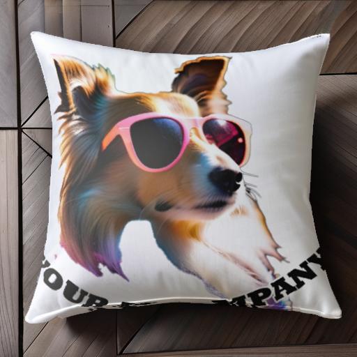 サングラス シェットランドシープドッグ クッションカバー 45×45cm アニマル柄 おしゃれ 可愛い クッション本体付き 正方形