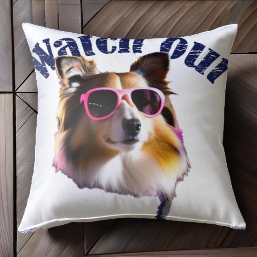 サングラス シェットランドシープドッグ クッションカバー 45×45cm アニマル柄 おしゃれ 可愛い クッシ..