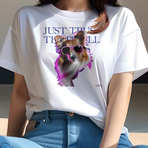 Tシャツ レディース 犬ファン 半袖 春夏 プリント カジュアル かわいい 人間用 フィットネス サングラス シェットランドシープドッグ Tシャツ レディース 犬ファン 半袖 春夏 プリント カジュアル かわいい 人間用 フィットネス サングラス シェットランドシープドッグ