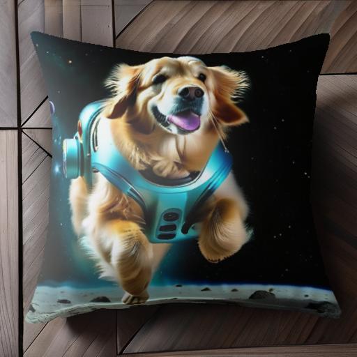 宇宙 ゴールデンレトリバー 宇宙服 月面 クッションカバー 45×45cm アニマル柄 おしゃれ 可愛い クッション本体付き 正方形 宇宙 ゴールデンレトリバー 宇宙服 月面 クッションカバー 45×45cm アニマル柄 おしゃれ 可愛い クッション本体付き 正方形