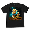 Tシャツ メンズ キッズ 犬ファン 半袖 春夏 プリント カジュアル かわいい 人間用 フィットネス 宇宙 ゴールデンレトリバー スペース 宇宙服 月面