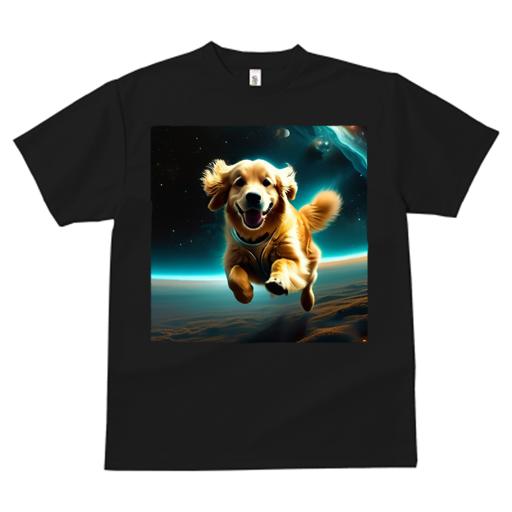 Tシャツ レディース 犬ファン 半袖 春夏 プリント カジュアル かわいい 人間用 フィットネス 宇宙 ゴールデンレトリバー スペース 星