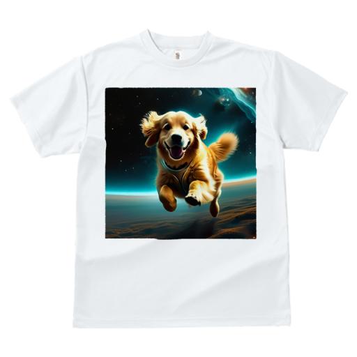 Tシャツ レディース 犬ファン 半袖 春夏 プリント カジュアル かわいい 人間用 フィットネス 宇宙 ゴールデンレトリバー スペース 星
