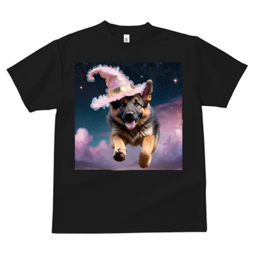 Tシャツ レディース 犬ファン 半袖 春夏 プリント カジュアル かわいい 人間用 フィットネス 帽子 ジャーマンシェパード 星空 雲