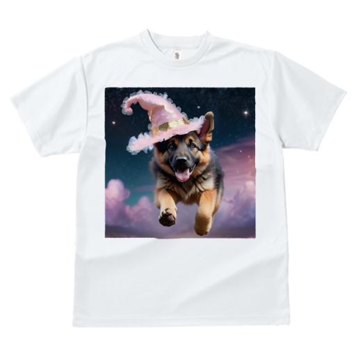 Tシャツ レディース 犬ファン 半袖 春夏 プリント カジュアル かわいい 人間用 フィットネス 帽子 ジャーマンシェパード 星空 雲