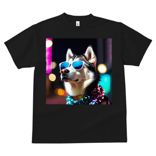 Tシャツ レディース 犬ファン 半袖 春夏 プリント カジュアル かわいい 人間用 フィットネス サングラス シベリアンハスキー スパンコール