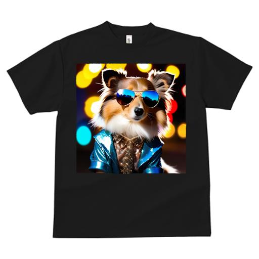 楽天フロントップ楽天市場店Tシャツ メンズ キッズ 犬ファン 半袖 春夏 プリント カジュアル かわいい 人間用 フィットネス サングラス シェットランドシープドッグ ジャケット キラキラ