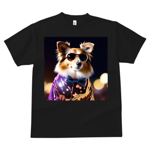 楽天フロントップ楽天市場店Tシャツ メンズ キッズ 犬ファン 半袖 春夏 プリント カジュアル かわいい 人間用 フィットネス サングラス シェットランドシープドッグ 蝶ネクタイ ジャケット キラキラ