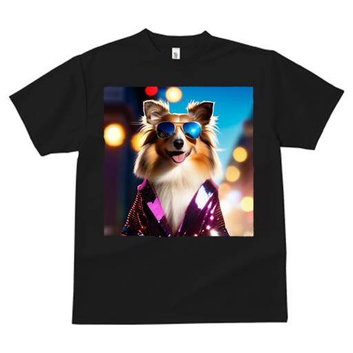 楽天フロントップ楽天市場店Tシャツ メンズ キッズ 犬ファン 半袖 春夏 プリント カジュアル かわいい 人間用 フィットネス サングラス シェットランドシープドッグ ジャケット キラキラ