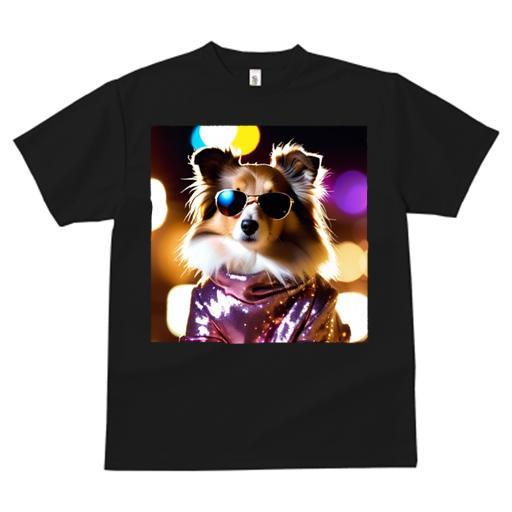 楽天フロントップ楽天市場店Tシャツ メンズ キッズ 犬ファン 半袖 春夏 プリント カジュアル かわいい 人間用 フィットネス サングラス シェットランドシープドッグ キラキラ