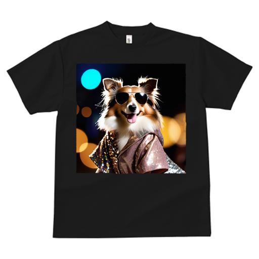 楽天フロントップ楽天市場店Tシャツ メンズ キッズ 犬ファン 半袖 春夏 プリント カジュアル かわいい 人間用 フィットネス サングラス シェットランドシープドッグ キラキラ
