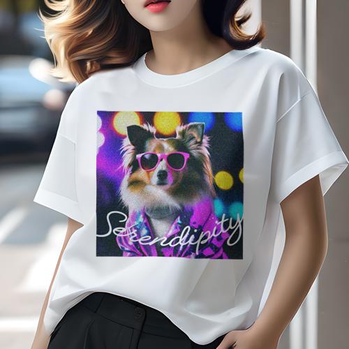 Tシャツ レディース 犬ファン 半袖 春夏 プリント カジュアル かわいい 人間用 フィットネス サングラス シェットランドシープドッグ パーティー